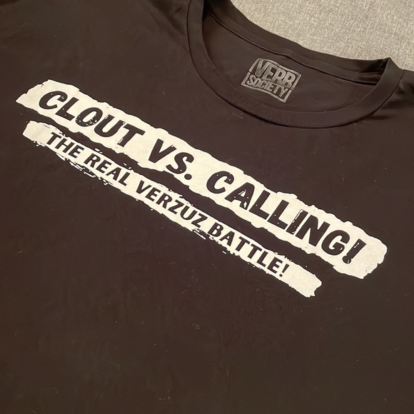 VERB SOCIETY Graphic T Shirt Clout vs Calling XL - Picture 3 of 9